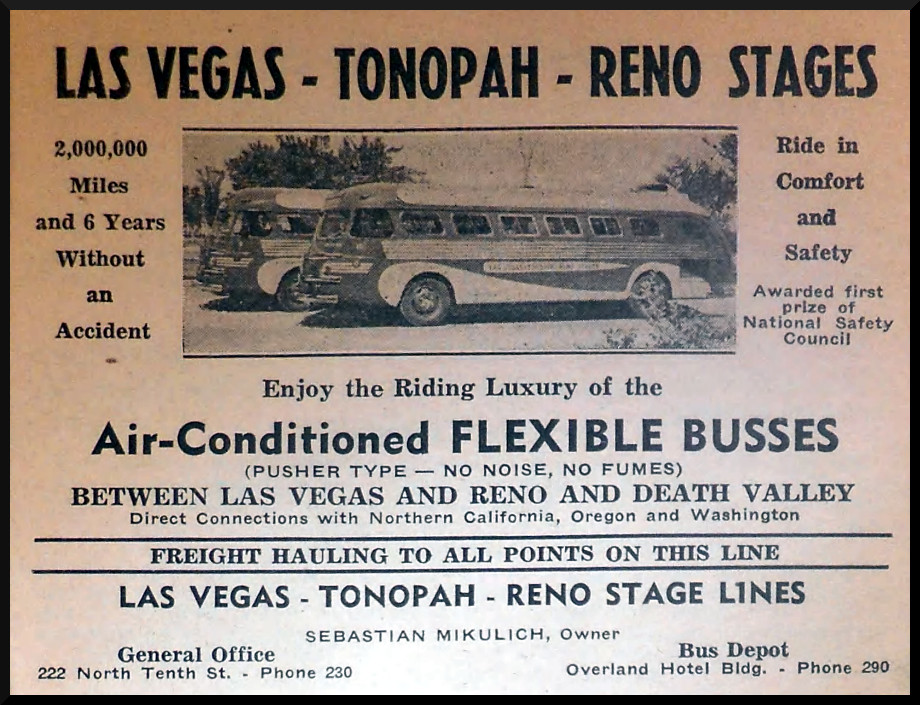 Selected 1941 Las Vegas Classified Telephone Listings-  Courtesy of the Nevada State Museum- Las Vegas         
Scan by Over50Vegas.com